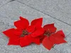 20 CM Artificielle Rouge Fleur De Noël Poinsettia Têtes De Fleurs Nouvel An Maison Fête Décor Fournitures De Noël Pendentif Goutte Ornement