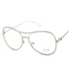 Clear Lens Bril Nieuwe Zonnebril Dames Trend Flat Mirror Nieuwe Rhinestone Dames Trend Flat Mirror Europe and America Big Brand Anti-Radiati