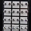 Försäljning 8mm Rensa Österrike Cubic Zirconia Rostfritt Stål Örhängen för Kvinnor Herr Partihandel Mode Smycken 12Pair / 24PCS