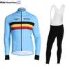 2019 Belgisch België Thermal Fleece Cycling Jersey Lange mouw en fietsen Bib broek Cyclingkits Strap Ciclismo Bicicletas B191125897354