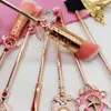 Bästa Cardcaptor Sakura Makeup Brushes 8st Cosmetic Brush Magical Girl Wand Makeup Brush Set for Face Eyes Eyebrow and Lips