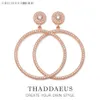 Moda - Gold Color Circle Ear Stud, Thomas Style Glam Moda Dobre Jewlely Dla Kobiet, 2017 TS Prezent w 925 Sterling Silver, Super oferty