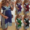 Sukienki ciążowe Sukienki bez rękawów Sukienki Ciąża Ubrania Drukowane Ciężarowe Bodycon Sukienka Nieregularna Mini Dressing Sukienka A5984