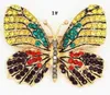 Mix colorido strass borboleta broches moda jóias liga esmaltado ouro animais broche pin vestidos acessórios atacado