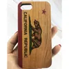 Creative Wood Phone Case Custom Printing Design voor iPhone 7 8 Plus 11 Pro Max XS XR Cherry Gesneden Houten Cover Anti-Knock