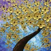 Paintings Brand New 100% Handpainted Golden Flower Tree Oil Painting on Canvas Home Wall Decor Art Modern Abstract Paintings No Frame B3