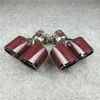 Top quality Red Carbon fiber Exhaust Pipe Muffler Tailpipe Fit for all cars Y Model Car back system Dual End Tips