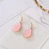 Moda Waterdrop Druzy Drusy Kolczyki Pozłacane Geometria Faux Kamień Naturalny Żywicy Dangle Kolczyki Dla Kobiet Biżuteria