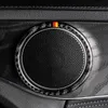 For Mercedes C Class W205 Car Styling Carbon Fiber Sticker Car Door Loudspeaker Ring Interior Trim C180 GLC Accessories