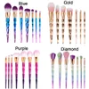 7-delige set Diamond Makeup Brush Cosmetische Blending Rainbow Professionele make-up kwasten Set Eyeliner Wenkbrauw Lip Brush Beauty Tool