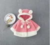 coat bebés roupa menina solto com capuz Manto Outono lã de cordeiro do bebê Manto Crianças Plush Poncho Outwear 4 Designs 1-4T LY13