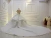 Luxury Crystal Beaded Wedding Dress 2020 Robe De Mariee Off Shoulder Ball Gown Bridal Dress Boat Neck Backless Lebanon Wedding Gowns