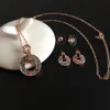 Top-Qualität Fashion Jewelry Sets Halskette für Frauen bunten Kristall von Swarovski Rose Gold Farbe Anhänger Bijoux Geschenk