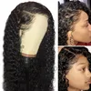 Natural Black Brown Color Synthetic Wigs for Black Women Loose Curly Wave Lace Front Wig Baby Hair Pre Plucked Heat Resistant 24 Inches