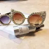 Hurtownie-kobiety Luksusowe Okulary Marka Projektant Luksusowe Rhinestone Sexy Cat Eyvulsses Vintage Shades Okulary