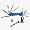 4 Färger Cykel Reparationsverktyg Bike Pocket Multi Function Folding Tool 11 i 1 Cykelnyckelnyckel Reparation Set Handverktyg CCA11722 10PCS