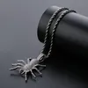 Hip Hop Iced Out Spider Design Pendant Halsband med Micropave Simulated Diamond Mens Bling Party Jewelry2464174