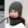 Mode Winter Cap Women039s Hat Scarf Set of Hat and Scarf For Women Girl Warm Beanies Hat For Girl Ring Scarf Pompoms Winter 7660559