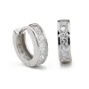 Wholesale-Fashion Man Silver Small Round Square Crystal Hoop Huggie Earrings Newest