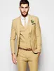 Slim Fit Groom Tuxedos Notch Lapel Groomsman Bröllop Tuxedos Mode män Prom Party Jacka Blazer 3 Piece Suit (Jacka + Byxor + Tie + Vest) 2886