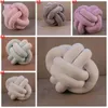 Ball Knot Pillows Ins Weaving Sofa Pillows Nordic Two Cross Knot Plush Round Cushion Baby Calm Sleep Dolls Stuffed Bedroom Decoration C5134