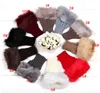 Mode-Frauen Mädchen gestrickte Faux Kaninchenfell Handschuhe Fäustlinge Winter Arm Länge wärmer Outdoor Fingerlose Handschuhe bunte Weihnachtsgeschenke