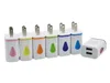 LED Wall Charger Dual USB 2 Ports Light Up Water-drop Home Travel Power Adapter AC US EU Plug For Samsung LG HTC Tablet