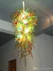 100% munblåst glaskronor moderna Murano -stil hängslampor hängande LED -ljuskälla Art Crystal Chandelier för hotelllobbydekor