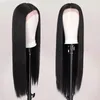 Natural Silky Straight Synthetic Lace Front Long Full Wigs High Temperature Fiber Lace 10% Human Hair Lace Wig Fashion Black Women