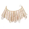 high quality fashion sexy necklace shoulder tassel heavy metalic glittering rhinestone body gold chain jewelry for night clubs9698817