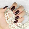 24pcs Coffin White False Nails Short Flat Top Fake Nails Glossy Plastics Fingernails Fake Ballerina Press On Nail Finger