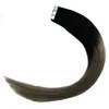 12 "-24"人間の髪の伸びのテープ灰色のオムレ人間の毛40pcsテープの髪の伸縮性の人間のPUのシームレスな皮の緯糸
