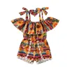 Estate Bambini Neonate Panno Floreale Girasole Bohemia Boho Sling Bangage Senza maniche Tuta Pagliaccetto Vestiti Abiti Playsuit3909635