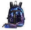 Zaini a sirena Borsa da scuola glitterata Zaino con paillettes Bookbags Borsa alla moda Borsa da viaggio all'aperto Zaino con astuccio B4225