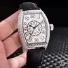 Ny Casablanca 8880 Steel Case Diamond Bezel Big White Number Mark Miyota 8215 Automatic Mens Watch Läder Klockor TimeZoneWatch E20A1