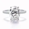 Vecalon Classic conjunto de anéis de prata esterlina 925 corte oval 3 quilates diamante Cz noivado anéis de aliança de casamento para mulheres bijuterias nupciais