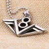 Mode - Europe et États-Unis Collier pour hommes populaire en acier au titane Lucky Number 8 Pendentif Collier Retro Punk Jewelry Chain