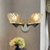 Amerikansk vägglampa Crystal Glass Shade Bedroom Bedsidor Living Room Black Copper Corridor Mirror Front Wall Lights