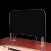 23 "* 30" protection contre les éternuements table de bureau bouclier en plexiglas acrylique transparent pour compteurs barrière de fenêtre de transaction pour la toux et les éternuements