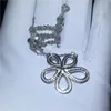 Choucong Collier en forme de fleur pour femmes de mariée 5A Zircon Cz réel 925 pendentif de mariage en argent Sterling avec collier bijoux2149837