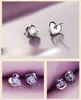 Amethist Heart Stud -oorbellen voor vrouwen Oostenrijkse Crystal Ear J Wedding Purple Hip Hop Jewelry