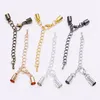 10pcs/lot Alloy Cord End Caps Lobster Clasps Extender Chain for DIY Necklace Bracelet Connectors Clasp Jewelry Accessories