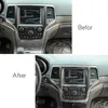 Карбоновое волокнистое зерно-экран центра управления наклейки украшения для Jeep Grand Cherokee 2014+ Auto Interior Accessorents