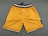 Mens NCAA Michigan Wolverines Shorts est 1817 Retro extérieur Broderie College Basketball short jaune navy173J