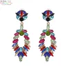 JUJIA good quality multi colors crystal statement earring Trend fashion vintage statement stud Earrings factory price wholesale