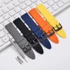 Силиконовая часовая полоса Wocci Smart Strap Black Rubber Rands Заполнение 18 мм 20 мм 22 мм 24 мм с черным Buckle9549765