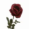 Große schwarze Rose mit einem Zweig aus Seide, künstliche Blumen, langer Stiel, australische Rosen, künstliche Blumen für die Hochzeitsdekoration, Flores3326645