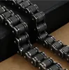 Retro Heavy Brush Black Stainless Steel Motorcycle Chain Bracelet 11mm /13MM Wide Punk Rock Hiphop Mens Women Bicycle Bike Biker Bracelets Bangle Jewelry