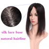 SEGO 15x16cm Human Hair Topper For Women Breathable Silk Base With Clip In Hair Toupee NonRemy Hairpiece Natural Color1142010