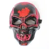 Masque d'Halloween LED Light up Scary Skeleton Skull Mask pour Festival Cosplay Halloween Costume Mascarade Parties Carnaval 8 couleurs PHJK1909